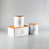 Bamboo Cover Storage Box Combination Set